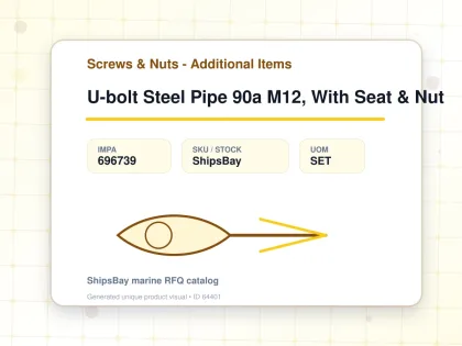 U-bolt Steel Pipe 90a M12, With Seat & Nut - Screws & Nuts - Additional Items - IMPA 696739 - UOM SET