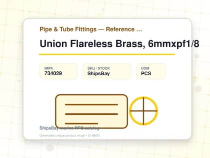 Union Flareless Brass, 6mmxpf1/8 - Pipe & Tube Fittings — Reference (IMPA) - IMPA 734029 - UOM PCS