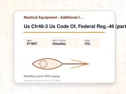 Us Cfr46-3 Us Code Of, Federal Reg.-46 (part 70-89) - Nautical Equipment - Additional Items - IMPA 371807 - UOM VOL