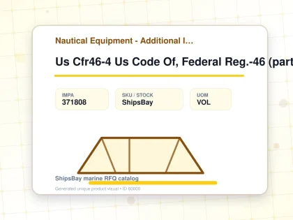 Us Cfr46-4 Us Code Of, Federal Reg.-46 (part 90-139) - Nautical Equipment - Additional Items - IMPA 371808 - UOM VOL