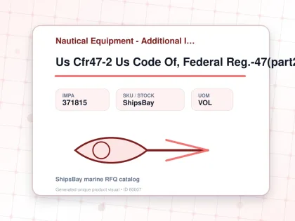 Us Cfr47-2 Us Code Of, Federal Reg.-47(part20-39) '97 - Nautical Equipment - Additional Items - IMPA 371815 - UOM VOL
