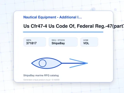 Us Cfr47-4 Us Code Of, Federal Reg.-47(part70-79) '97 - Nautical Equipment - Additional Items - IMPA 371817 - UOM VOL
