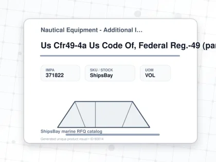 Us Cfr49-4a Us Code Of, Federal Reg.-49 (part200-299) - Nautical Equipment - Additional Items - IMPA 371822 - UOM VOL