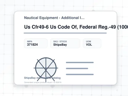 Us Cfr49-6 Us Code Of, Federal Reg.-49 (1000-1199) - Nautical Equipment - Additional Items - IMPA 371824 - UOM VOL