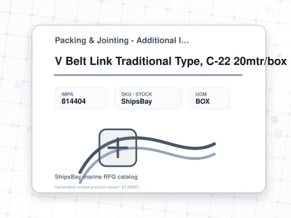V Belt Link Traditional Type, C-22 20mtr/box - Packing & Jointing - Additional Items - IMPA 814404 - UOM BOX