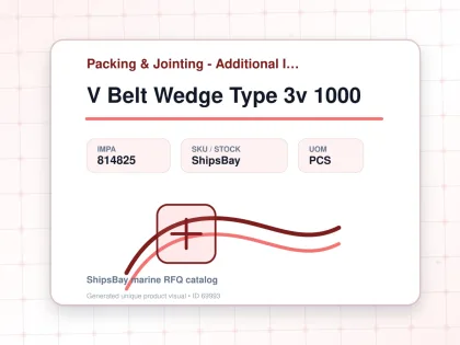 V Belt Wedge Type 3v 1000 - Packing & Jointing - Additional Items - IMPA 814825 - UOM PCS