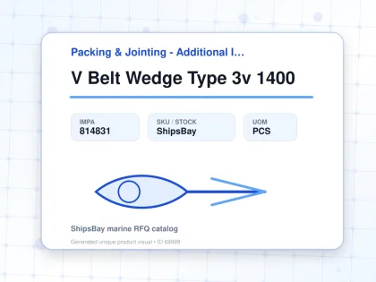 V Belt Wedge Type 3v 1400 - Packing & Jointing - Additional Items - IMPA 814831 - UOM PCS