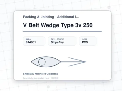 V Belt Wedge Type 3v 250 - Packing & Jointing - Additional Items - IMPA 814801 - UOM PCS