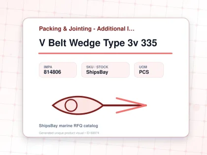 V Belt Wedge Type 3v 335 - Packing & Jointing - Additional Items - IMPA 814806 - UOM PCS