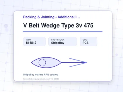 V Belt Wedge Type 3v 475 - Packing & Jointing - Additional Items - IMPA 814812 - UOM PCS