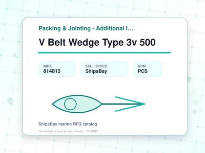 V Belt Wedge Type 3v 500 - Packing & Jointing - Additional Items - IMPA 814813 - UOM PCS