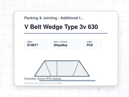 V Belt Wedge Type 3v 630 - Packing & Jointing - Additional Items - IMPA 814817 - UOM PCS
