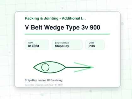 V Belt Wedge Type 3v 900 - Packing & Jointing - Additional Items - IMPA 814823 - UOM PCS