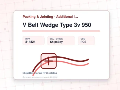 V Belt Wedge Type 3v 950 - Packing & Jointing - Additional Items - IMPA 814824 - UOM PCS