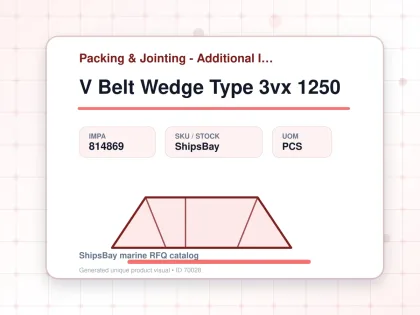 V Belt Wedge Type 3vx 1250 - Packing & Jointing - Additional Items - IMPA 814869 - UOM PCS