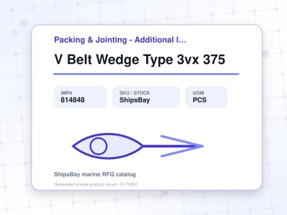 V Belt Wedge Type 3vx 375 - Packing & Jointing - Additional Items - IMPA 814848 - UOM PCS