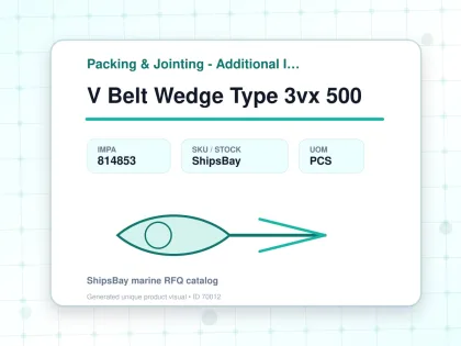 V Belt Wedge Type 3vx 500 - Packing & Jointing - Additional Items - IMPA 814853 - UOM PCS