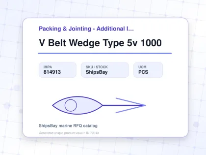 V Belt Wedge Type 5v 1000 - Packing & Jointing - Additional Items - IMPA 814913 - UOM PCS