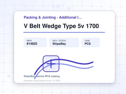 V Belt Wedge Type 5v 1700 - Packing & Jointing - Additional Items - IMPA 814922 - UOM PCS