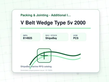 V Belt Wedge Type 5v 2000 - Packing & Jointing - Additional Items - IMPA 814925 - UOM PCS