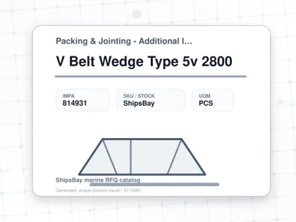 V Belt Wedge Type 5v 2800 - Packing & Jointing - Additional Items - IMPA 814931 - UOM PCS