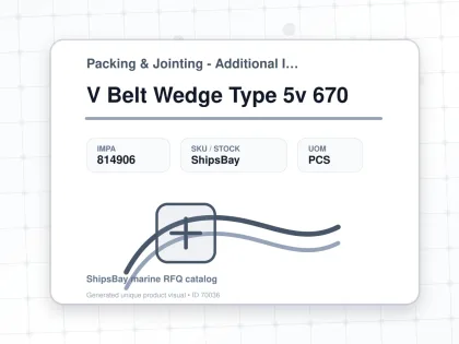 V Belt Wedge Type 5v 670 - Packing & Jointing - Additional Items - IMPA 814906 - UOM PCS