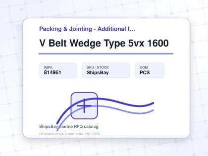 V Belt Wedge Type 5vx 1600 - Packing & Jointing - Additional Items - IMPA 814961 - UOM PCS