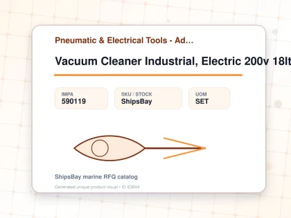 Vacuum Cleaner Industrial, Electric 200v 18ltr - Pneumatic & Electrical Tools - Additional Items - IMPA 590119 - UOM SET