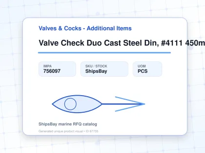 Valve Check Duo Cast Steel Din, #4111 450mm - Valves & Cocks - Additional Items - IMPA 756097 - UOM PCS
