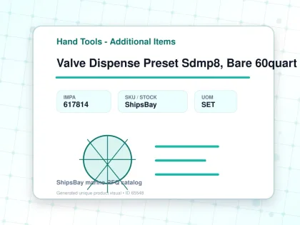 Valve Dispense Preset Sdmp8, Bare 60quart Graco 24u947 - Hand Tools - Additional Items - IMPA 617814 - UOM SET