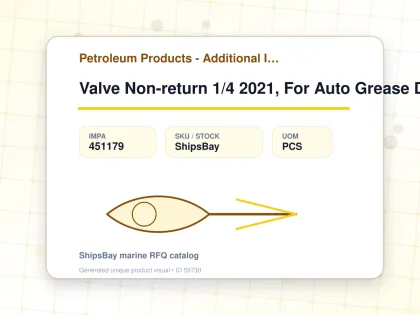 Valve Non-return 1/4 2021, For Auto Grease Dispenser - Petroleum Products - Additional Items - IMPA 451179 - UOM PCS