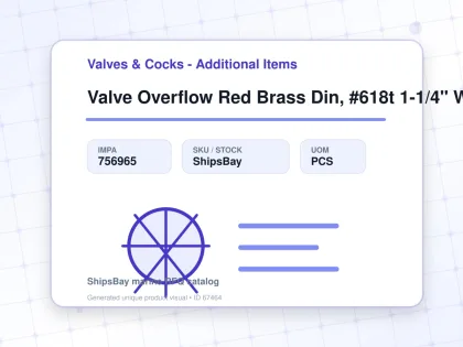 Valve Overflow Red Brass Din, #618t 1-1/4" W/teflon Gasket - Valves & Cocks - Additional Items - IMPA 756965 - UOM PCS
