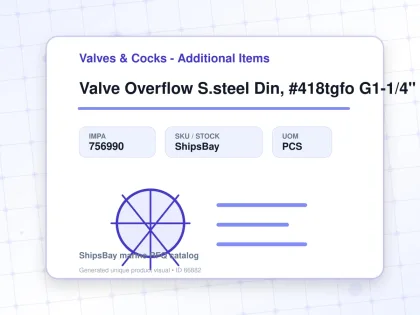 Valve Overflow S.steel Din, #418tgfo G1-1/4" - Valves & Cocks - Additional Items - IMPA 756990 - UOM PCS
