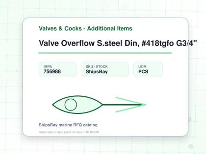 Valve Overflow S.steel Din, #418tgfo G3/4" - Valves & Cocks - Additional Items - IMPA 756988 - UOM PCS