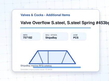 Valve Overflow S.steel, S.steel Spring #453bgfo Din 20 - Valves & Cocks - Additional Items - IMPA 757182 - UOM PCS