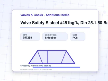 Valve Safety S.steel #451bgfk, Din 25.1-50 Bar G1/2" & 1" - Valves & Cocks - Additional Items - IMPA 757288 - UOM PCS