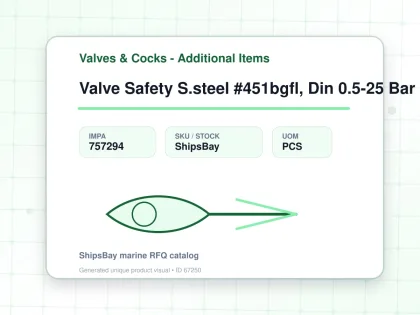 Valve Safety S.steel #451bgfl, Din 0.5-25 Bar G1/2" & 1/2" - Valves & Cocks - Additional Items - IMPA 757294 - UOM PCS