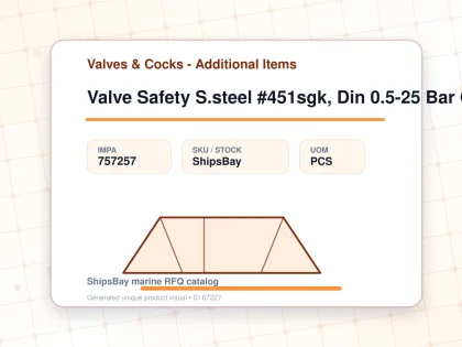 Valve Safety S.steel #451sgk, Din 0.5-25 Bar G1/2" & 1" - Valves & Cocks - Additional Items - IMPA 757257 - UOM PCS