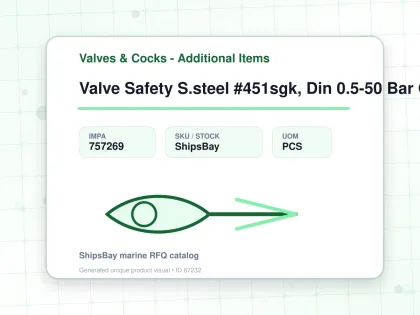 Valve Safety S.steel #451sgk, Din 0.5-50 Bar G1-1/2" & 2" - Valves & Cocks - Additional Items - IMPA 757269 - UOM PCS