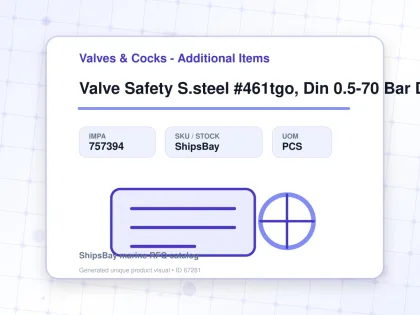 Valve Safety S.steel #461tgo, Din 0.5-70 Bar Dn15 - Valves & Cocks - Additional Items - IMPA 757394 - UOM PCS