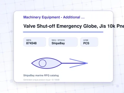 Valve Shut-off Emergency Globe, Jis 10k Pneumatic Esg-150-pc - Machinery Equipment - Additional Items - IMPA 874548 - UOM PCS