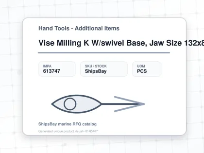 Vise Milling K W/swivel Base, Jaw Size 132x82x37mm - Hand Tools - Additional Items - IMPA 613747 - UOM PCS