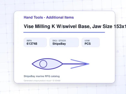 Vise Milling K W/swivel Base, Jaw Size 153x112x43mm - Hand Tools - Additional Items - IMPA 613748 - UOM PCS