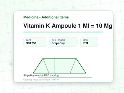 Vitamin K Ampoule 1 Ml = 10 Mg - Medicine - Additional Items - IMPA 391751 - UOM BTL