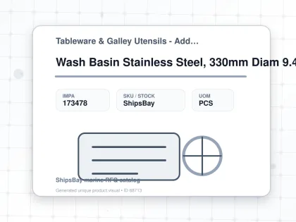 Wash Basin Stainless Steel, 330mm Diam 9.4ltr - Tableware & Galley Utensils - Additional Items - IMPA 173478 - UOM PCS