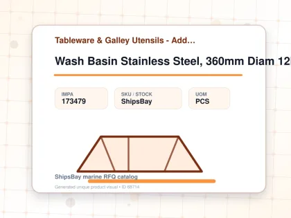 Wash Basin Stainless Steel, 360mm Diam 12ltr - Tableware & Galley Utensils - Additional Items - IMPA 173479 - UOM PCS