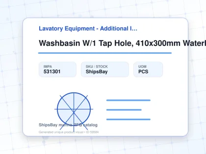 Washbasin W/1 Tap Hole, 410x300mm Waterline Sa885360 - Lavatory Equipment - Additional Items - IMPA 531301 - UOM PCS