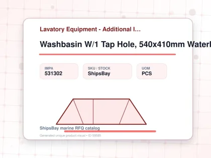 Washbasin W/1 Tap Hole, 540x410mm Waterline Sa890100 - Lavatory Equipment - Additional Items - IMPA 531302 - UOM PCS