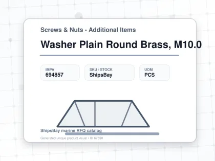 Washer Plain Round Brass, M10.0 - Screws & Nuts - Additional Items - IMPA 694857 - UOM PCS