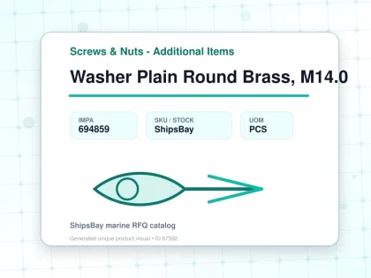 Washer Plain Round Brass, M14.0 - Screws & Nuts - Additional Items - IMPA 694859 - UOM PCS
